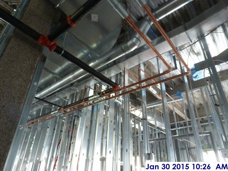 Copper piping at the 2nd floor Facing West